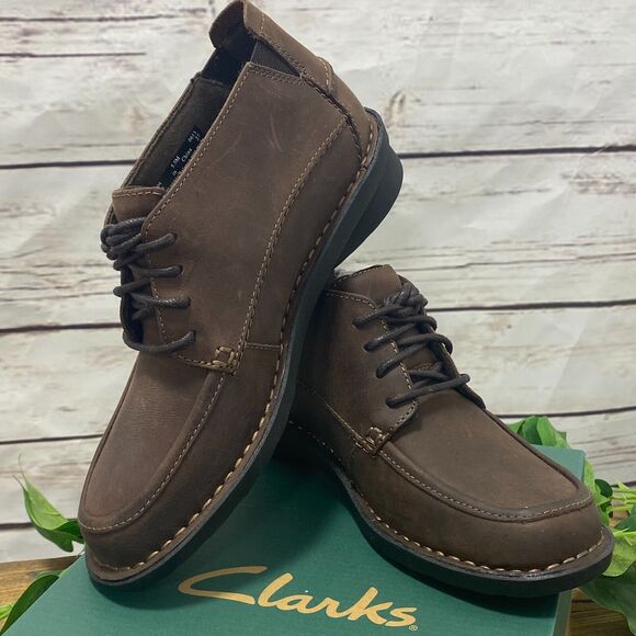 VTG Clarks Bendables Woman's Ankle Boot Brown Leather Upper 5.5M Shoes 5 1/2 M - Picture 1 of 14